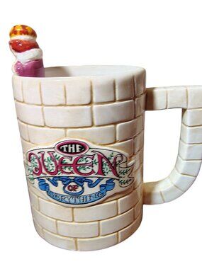 Vintage Mary Engelbreit Queen of Everything Coffee Cup Mug 3-D Jester Castle